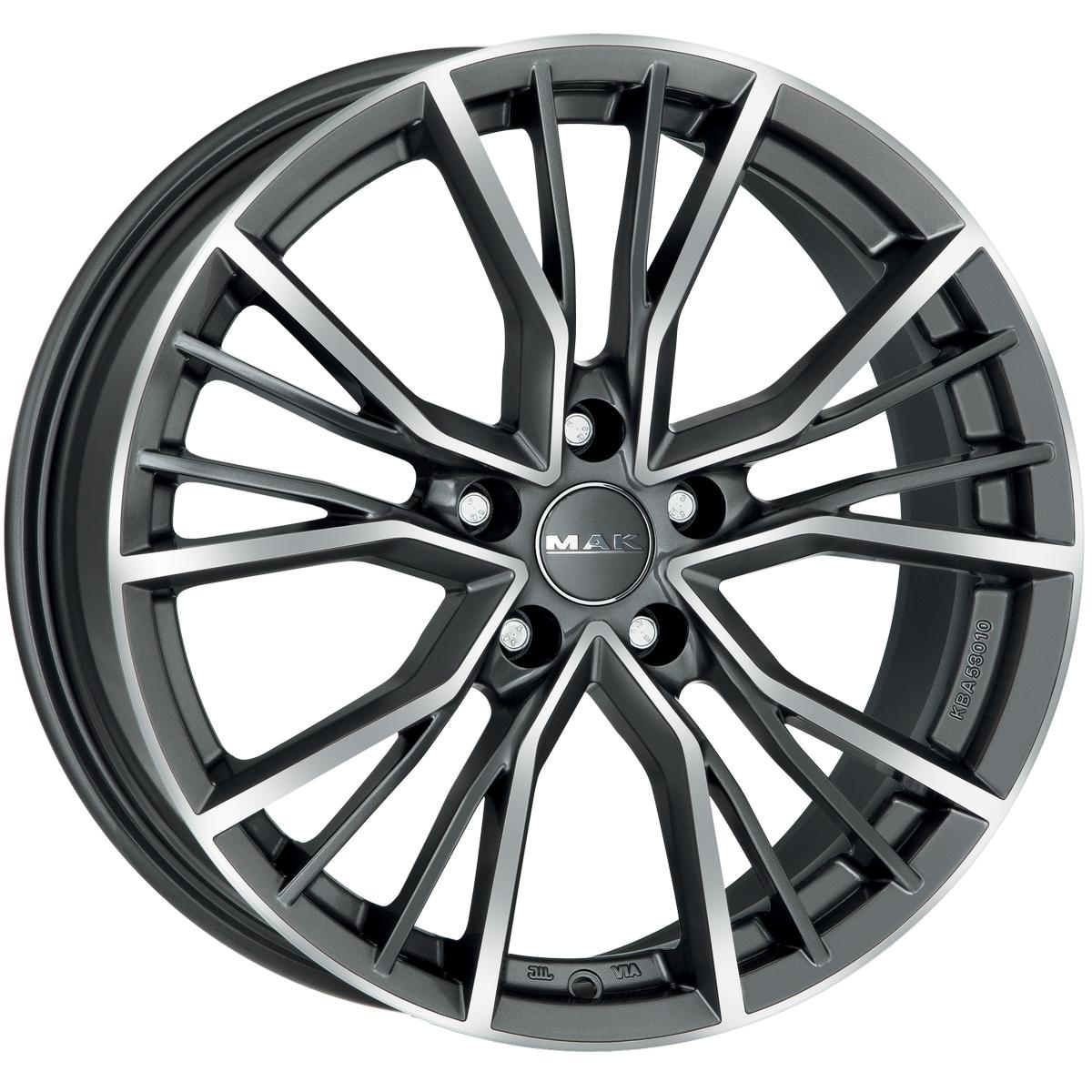 Литой диск MAK Union 9,5x21 5x112 DIA66,45  ET25  Gun Met-Mirror Face